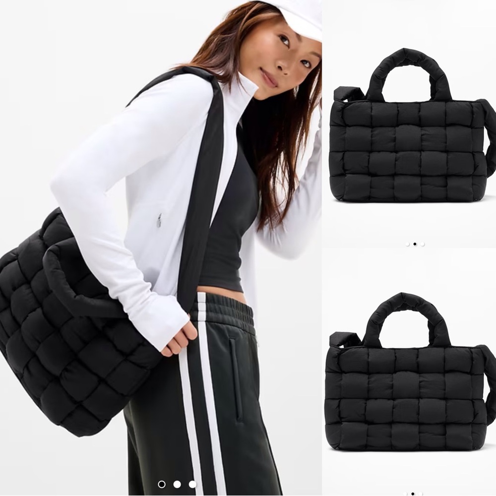 Athleta Woven Square Puff Tote